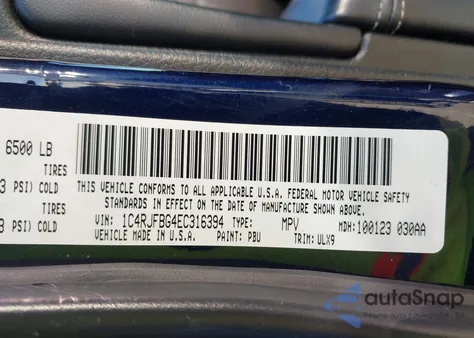 2014 Jeep Grand Cherokee Limited z USA, uszkodzony, nr VIN 1C4RJFBG4EC316394